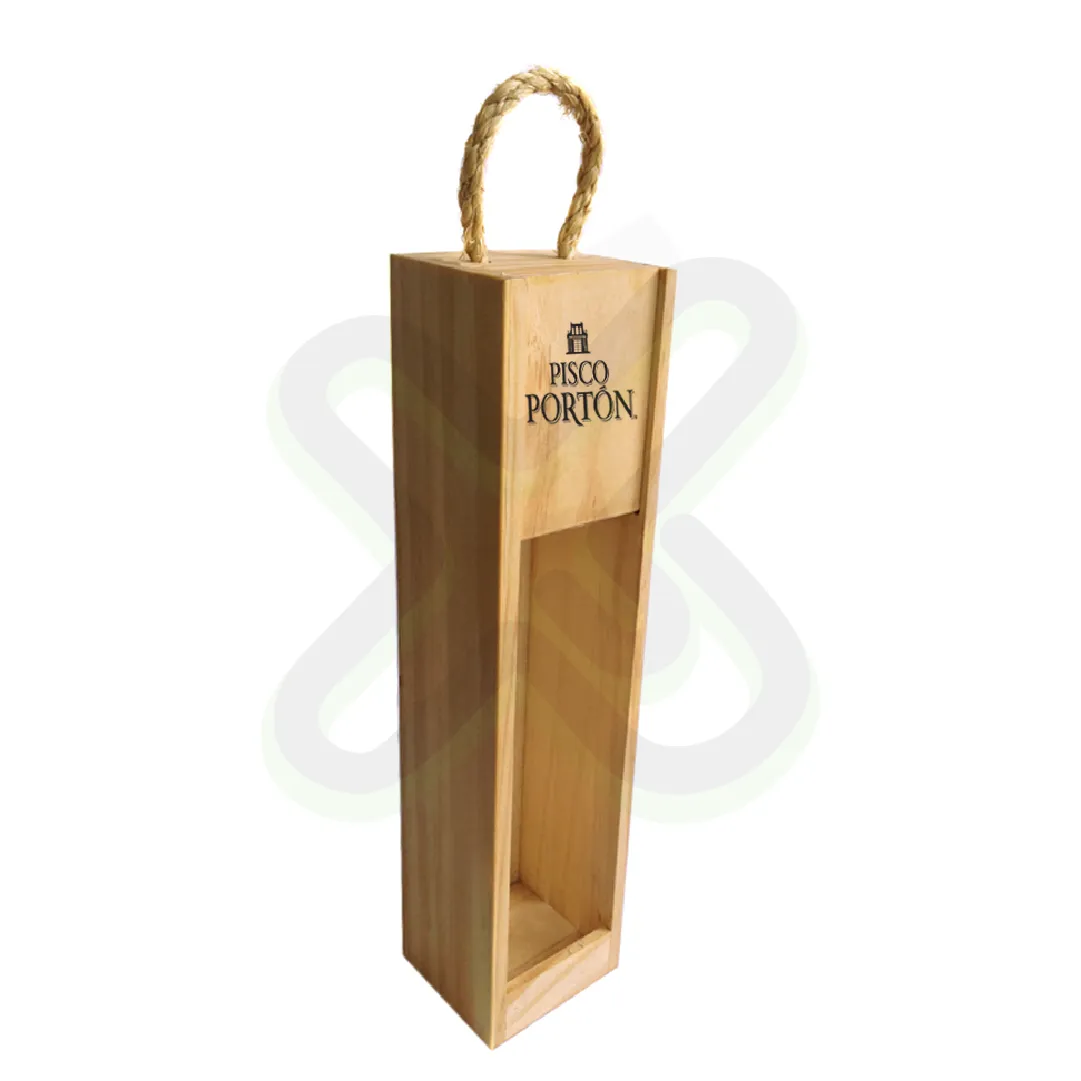 Caja Para Pisco Tipo Vitrina personalizado con logo