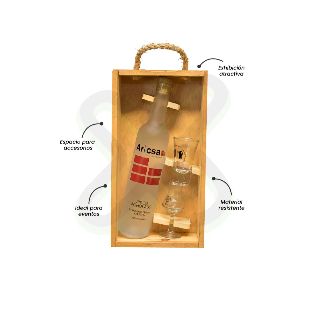 Caja Vitrina Pack Pisco publicitario para empresas