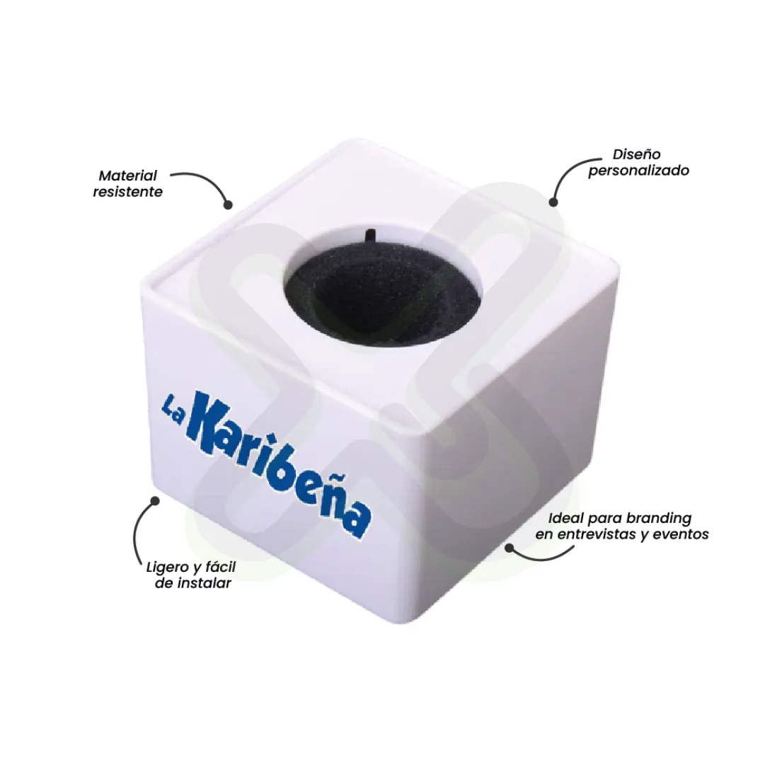 Cubo Para Microfono personalizado con logo