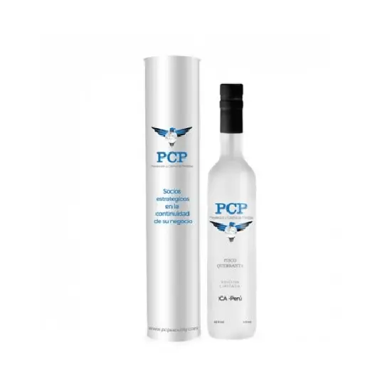 Envase Tubular Con Botella De Pisco 500Ml personalizado con logo