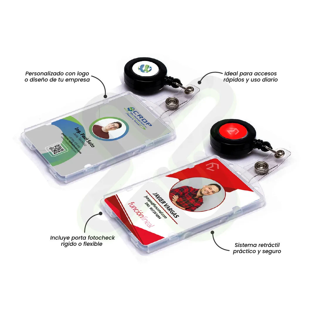 Fotocheck Con Yoyo De Cintura Y Portafotocheck personalizado con logo