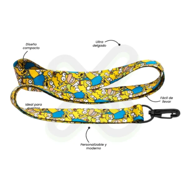 Lanyard Con Arnes Negro 2Cm personalizado para empresas