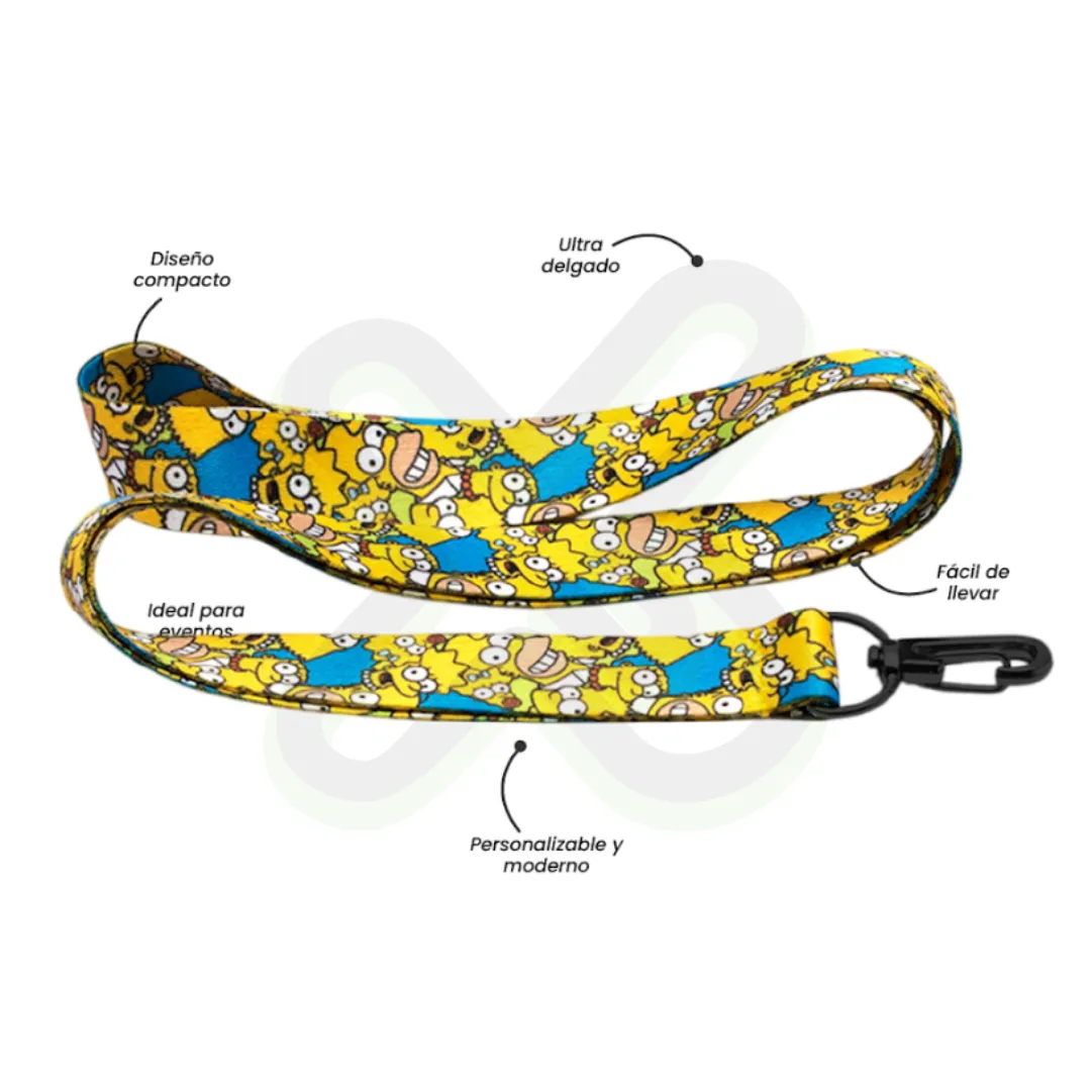 Lanyard Con Arnes Negro 2Cm publicitario para empresas