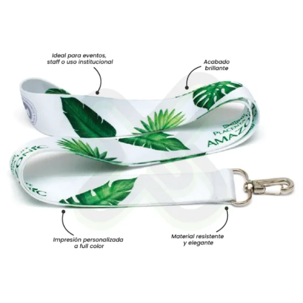 Lanyard Con Arnes Plata 2 5Cm personalizado para empresas