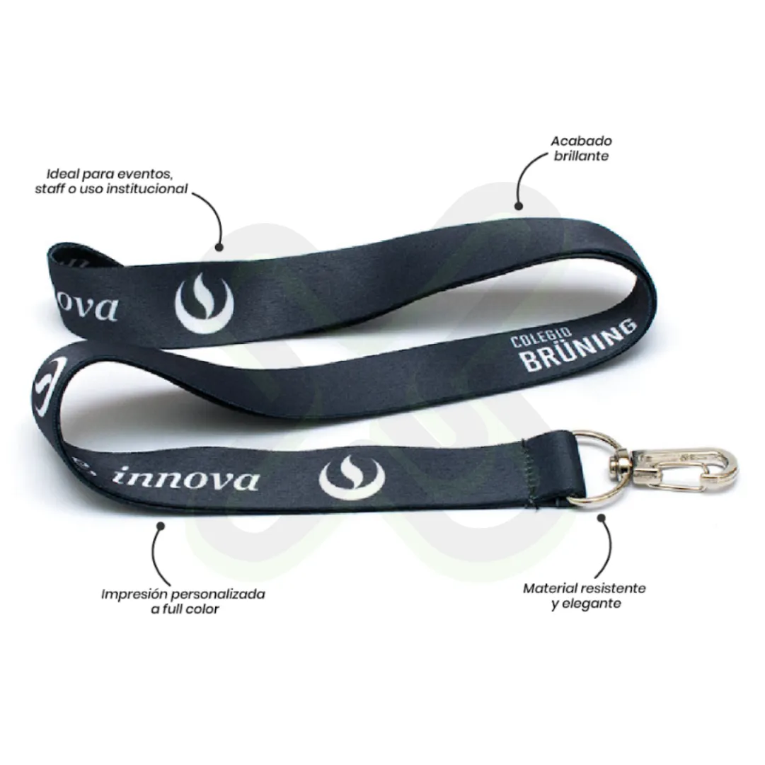 Lanyard Con Arnes Plata 2 5Cm