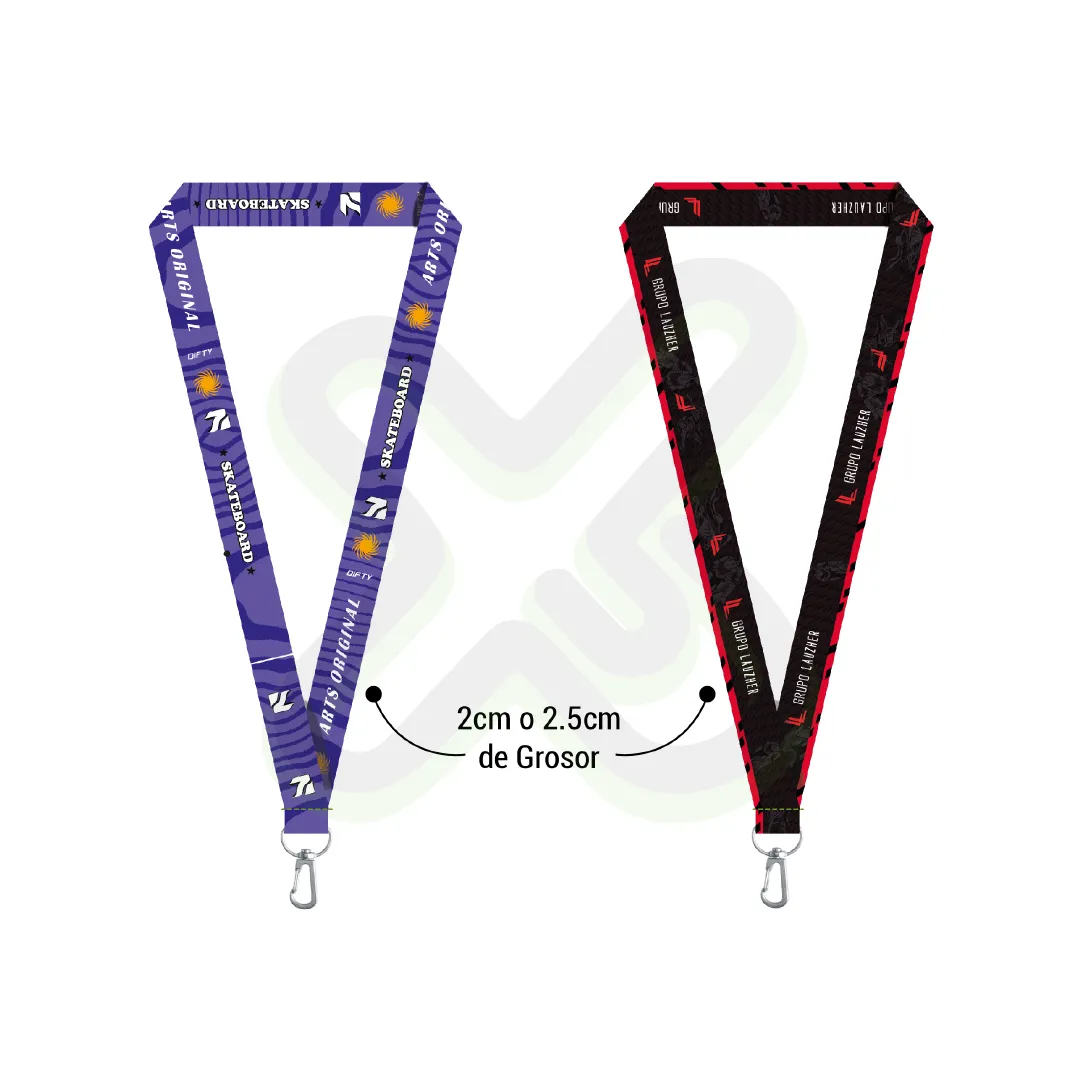 Lanyard Con Arnes Plata 2Cm personalizado con logo