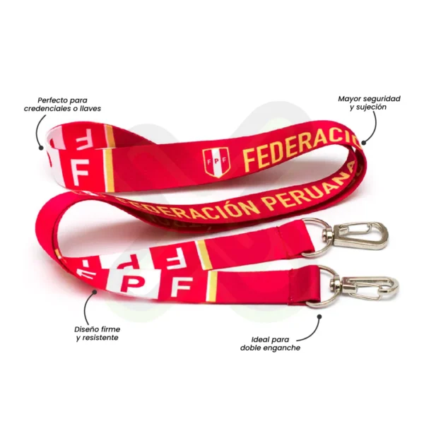 Lanyard Con Arnes Plata Doble 2 5Cm personalizado para empresas