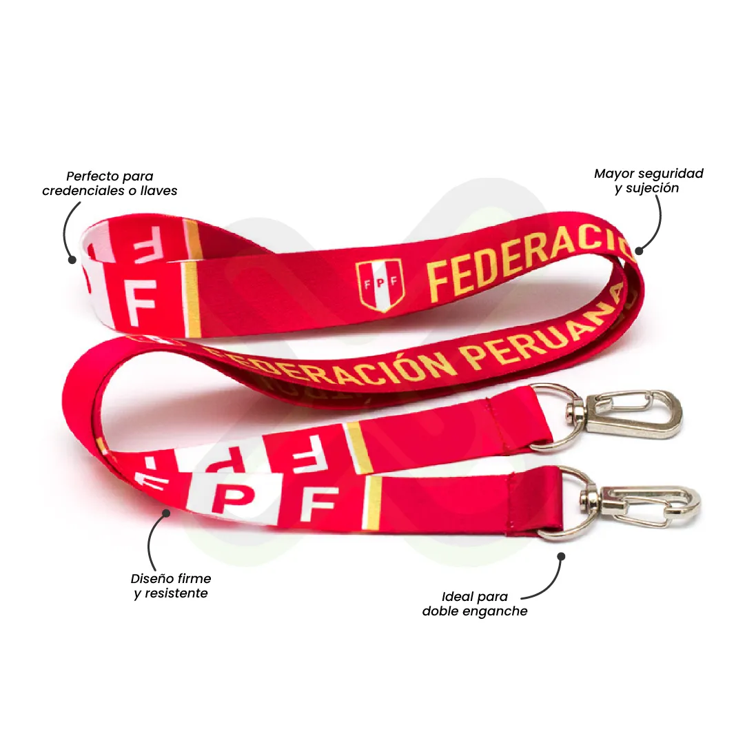 Lanyard Con Arnes Plata Doble 2 5Cm publicitario para empresas