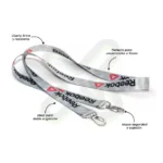 Lanyard Con Arnes Plata Doble 2 5Cm