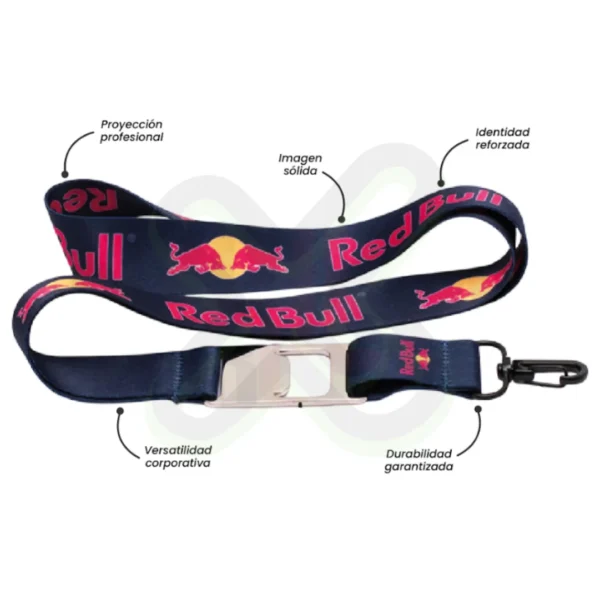 Lanyard Con Destapador Y Arnes Negro 2Cm personalizado para empresas
