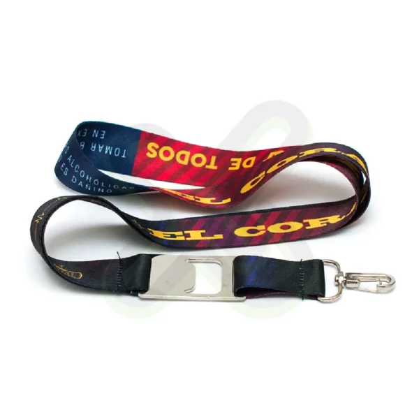 Lanyard Con Destapador Y Arnes Plata 2Cm personalizado para empresas