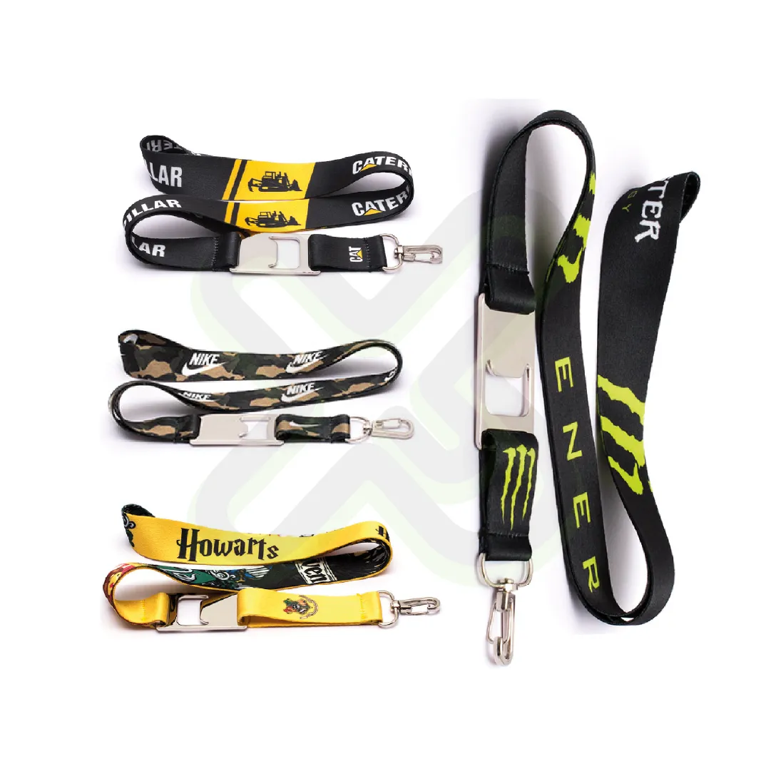 Lanyard Con Destapador Y Arnes Plata 2Cm personalizado con logo