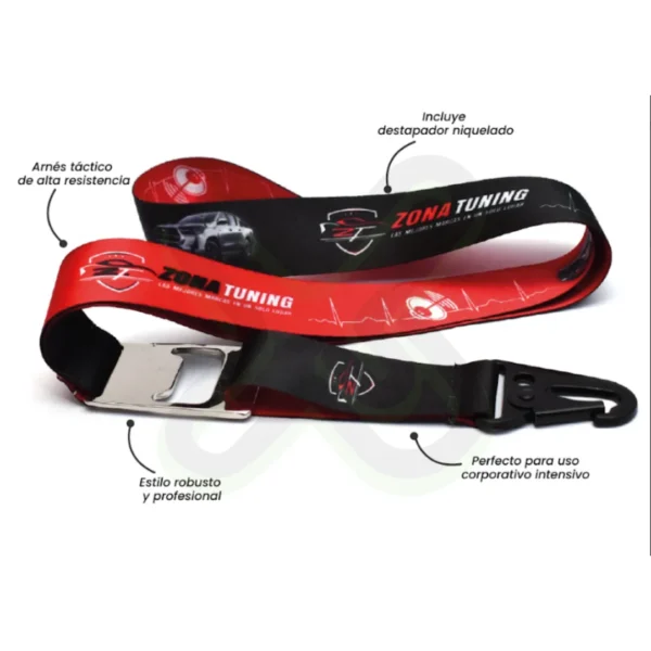Lanyard Con Destapador Y Arnes Tactico 2 5Cm personalizado para empresas
