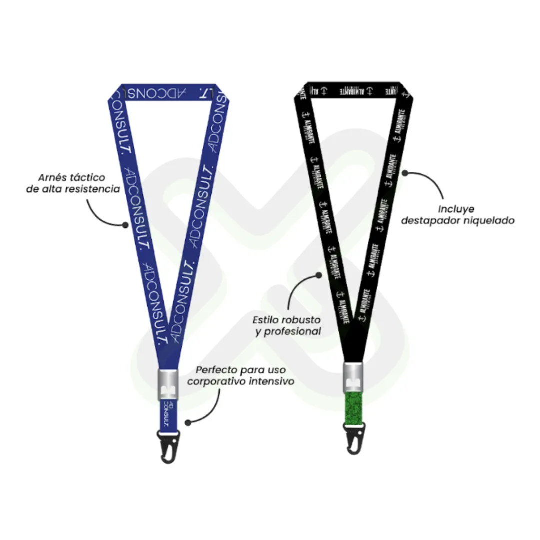 Lanyard Con Destapador Y Arnes Tactico 2 5Cm personalizado con logo