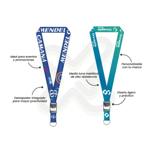Lanyard Con Destapador Y Media Luna 2 5Cm personalizado para empresas
