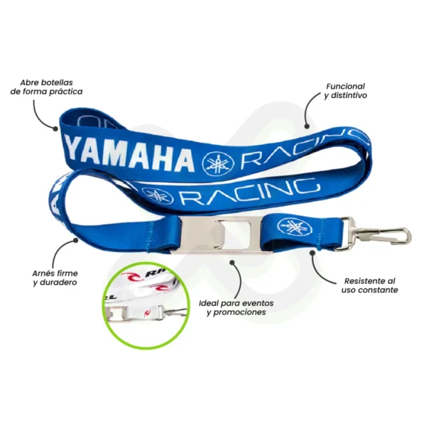 Lanyard Con Destapador Y Mosqueton Rigido 2 5Cm personalizado para empresas