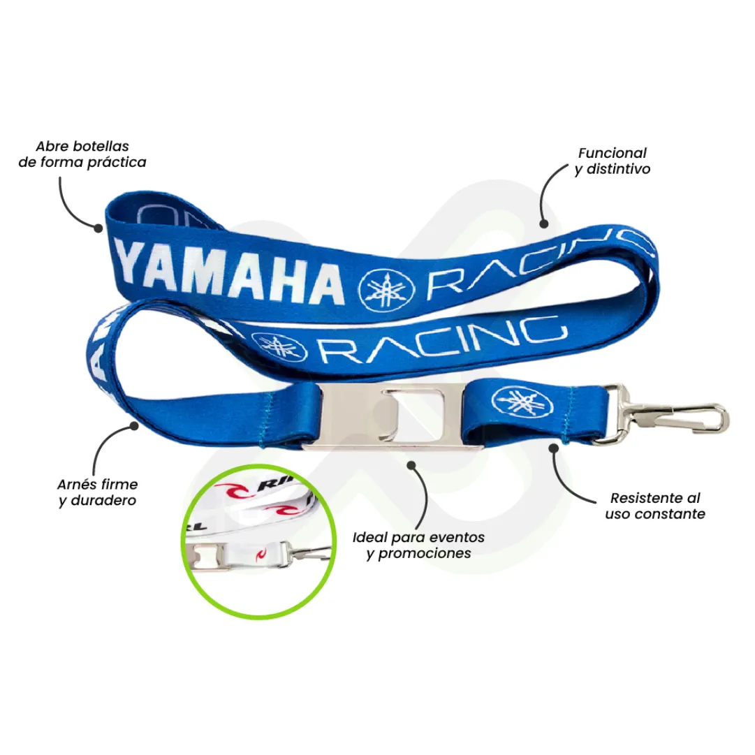 Lanyard Con Destapador Y Mosqueton Rigido 2 5Cm personalizado para empresas