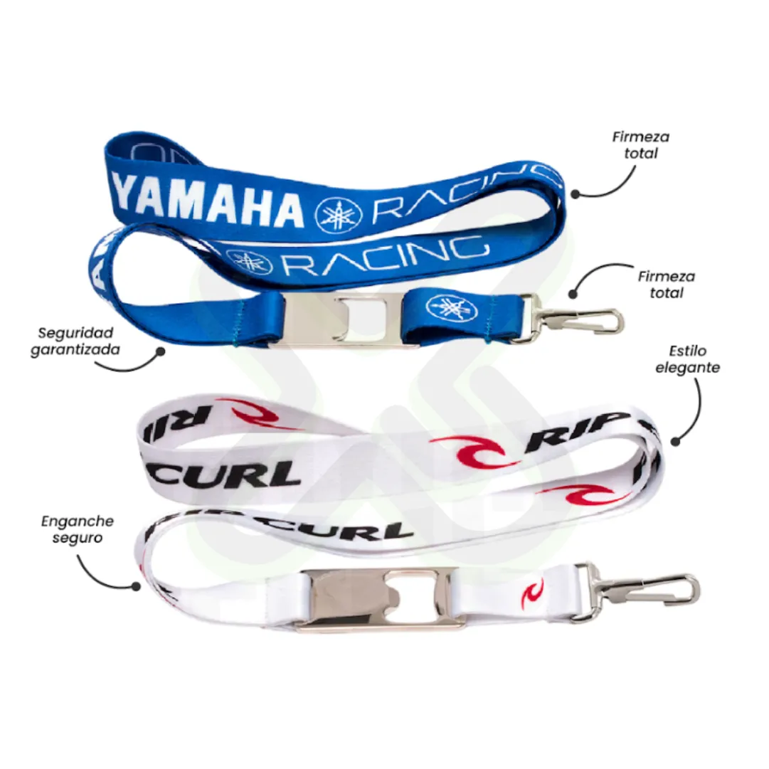 Lanyard Con Destapador Y Mosqueton Rigido 2Cm personalizado con logo