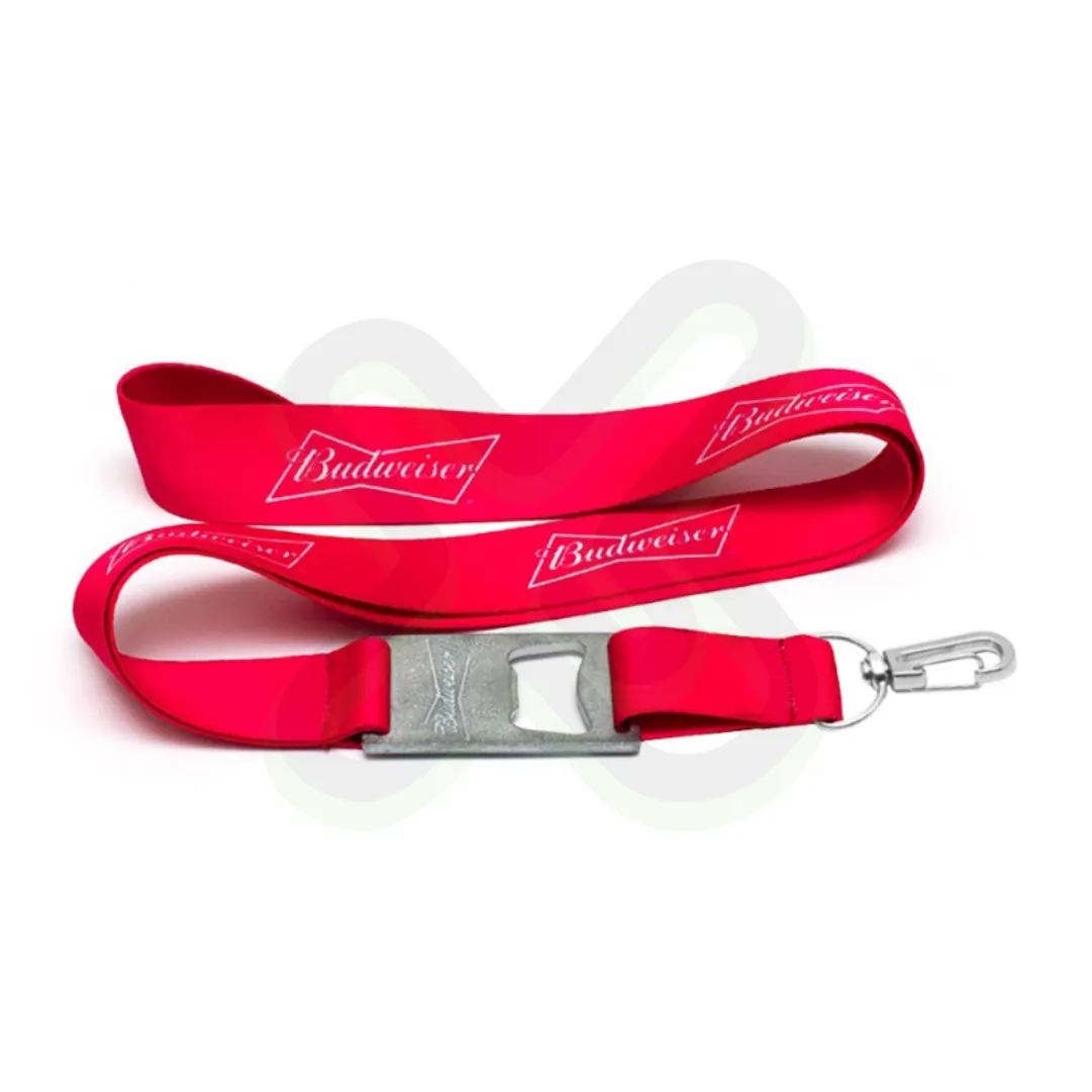 Lanyard Con Destapador Zamak Bajo Relieve Y Mosqueton Giratorio Con Palanca 2Cm