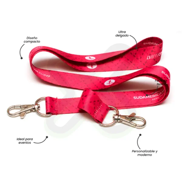 Lanyard Con Mosqueton Giratorio Doble 2Cm personalizado para empresas