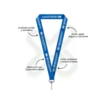 Lanyard Con Mosqueton Rigido 2 5Cm personalizado con logo