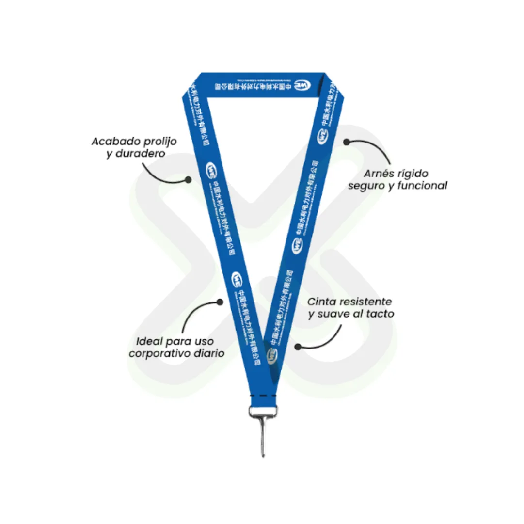 Lanyard Con Mosqueton Rigido 2 5Cm personalizado con logo