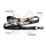Lanyard Con Tip Top Giratorio Y Arnes Negro 2Cm publicitario para empresas
