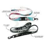 Lanyard Con Tip Top Giratorio Y Arnes Negro 2Cm personalizado con logo