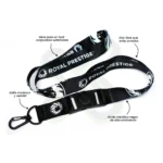 Lanyard Con Tip Top Giratorio Y Arnes Negro 2Cm