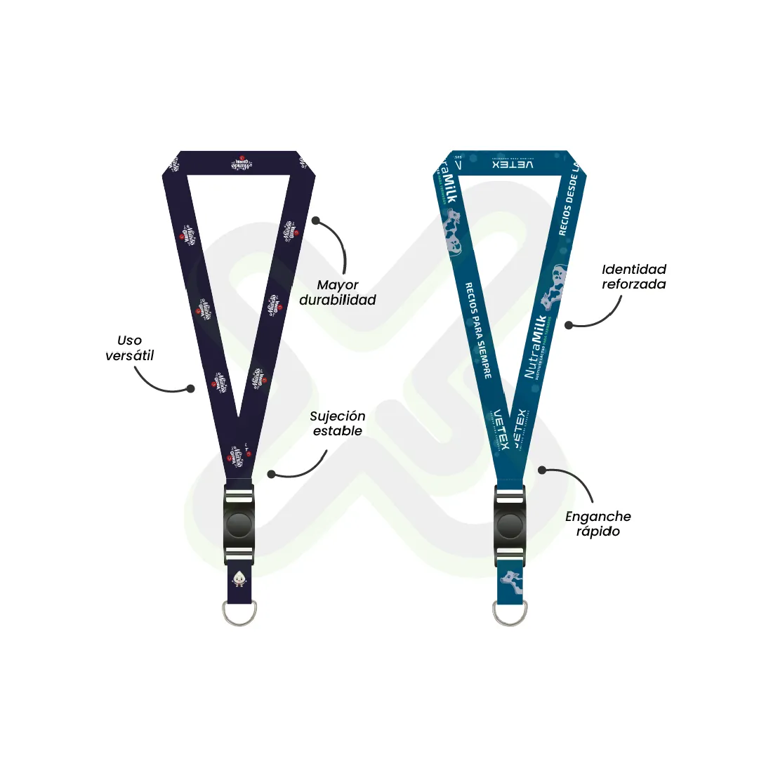 Lanyard Con Tip Top Giratorio Y Media Luna 2Cm personalizado con logo
