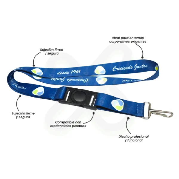 Lanyard Con Tip Top Giratorio Y Mosqueton Rigido 2 5Cm personalizado para empresas