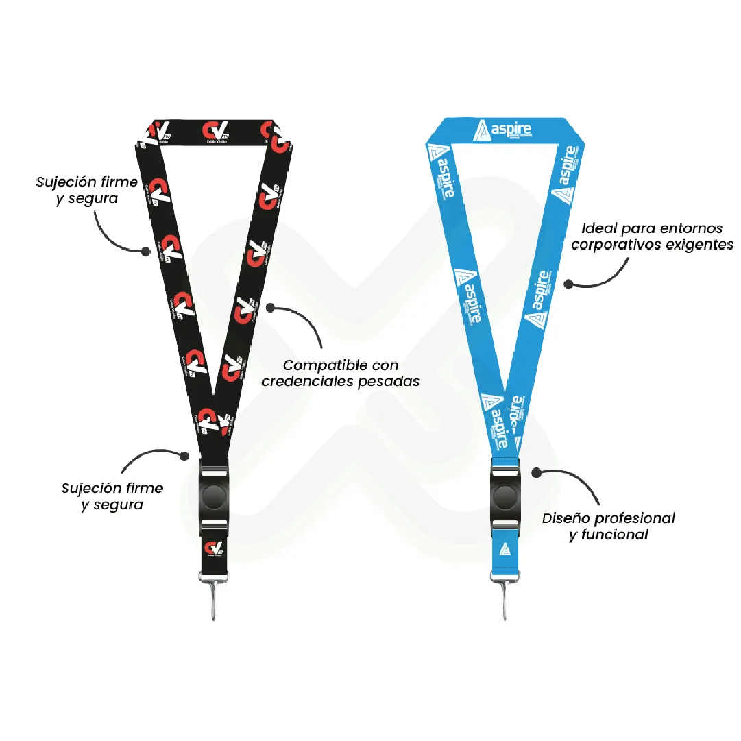 Lanyard Con Tip Top Giratorio Y Mosqueton Rigido 2 5Cm personalizado con logo