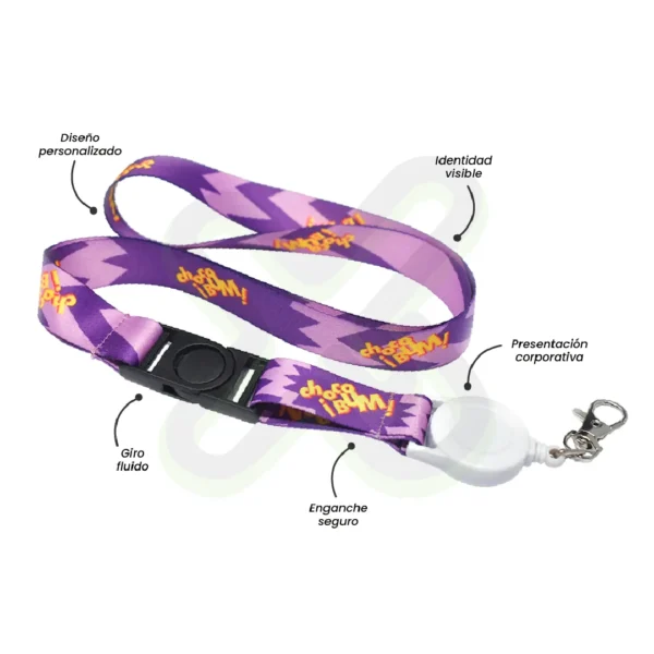 Lanyard Con Tip Top Giratorio Y Yoyo 2Cm personalizado para empresas
