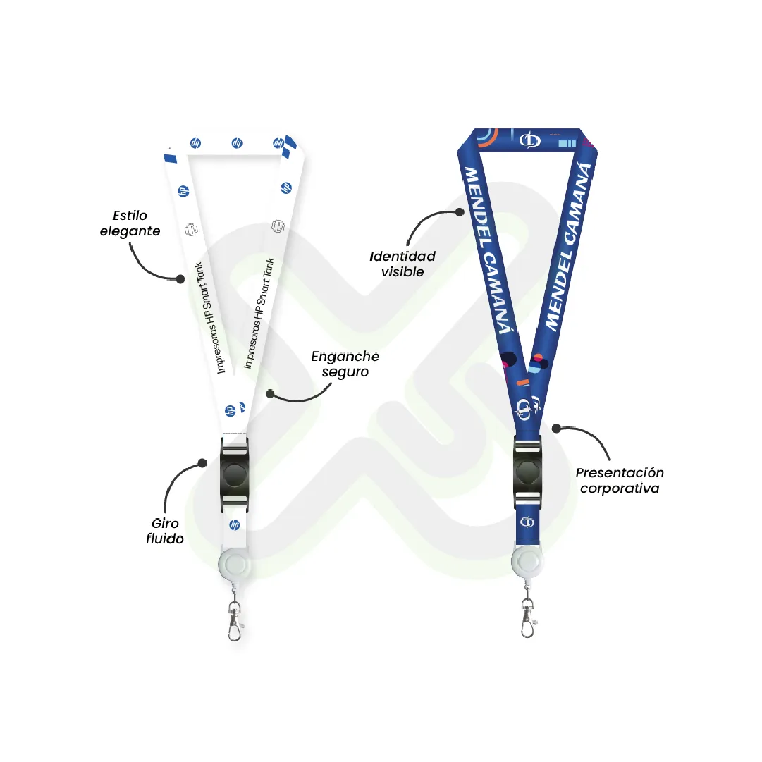 Lanyard Con Tip Top Giratorio Y Yoyo 2Cm personalizado con logo