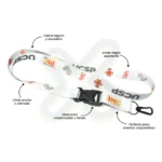 Lanyard Con Tip Top Plano Importado Y Arnes Negro 2 5Cm publicitario para empresas