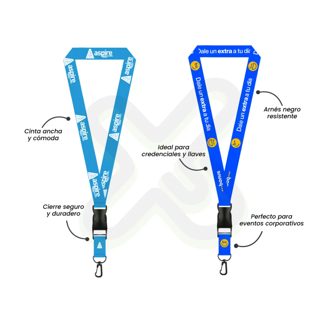 Lanyard Con Tip Top Plano Importado Y Arnes Negro 2 5Cm personalizado con logo
