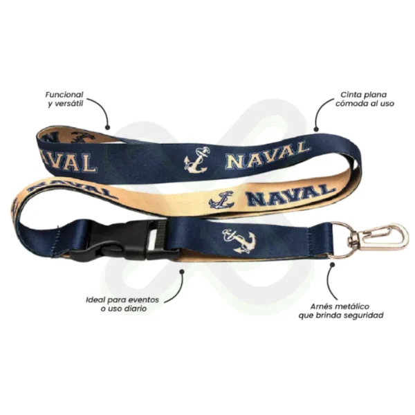 Lanyard Con Tip Top Plano Importado Y Arnes Plata 2 5Cm personalizado para empresas