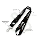 Lanyard Con Tip Top Plano Importado Y Arnes Plata 2 5Cm personalizado con logo