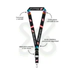 Lanyard Con Tip Top Plano Importado Y Arnes Plata 2 5Cm