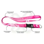Lanyard Con Tip Top Plano Importado Y Media Luna 2 5Cm publicitario para empresas