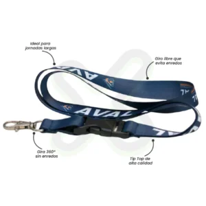 Lanyard Con Tip Top Plano Importado Y Mosqueton Giratorio Con Palanca 2Cm personalizado para empresas