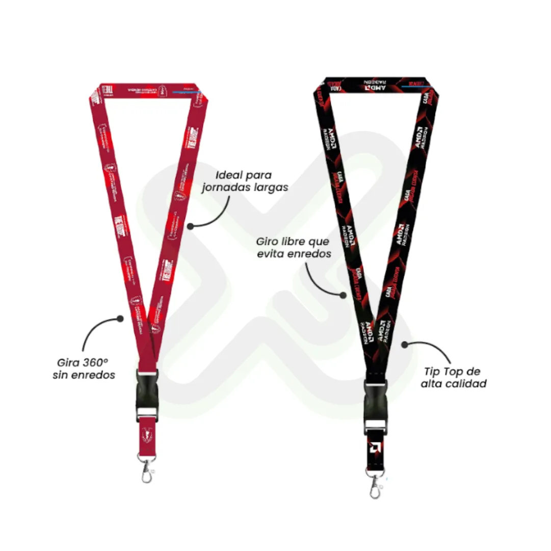 Lanyard Con Tip Top Plano Importado Y Mosqueton Giratorio Con Palanca 2Cm personalizado con logo