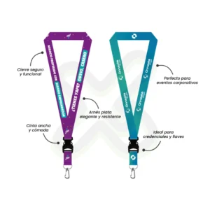 Lanyard Con Tip Top Plano Nacional Y Arnes Plata 2 5Cm personalizado para empresas