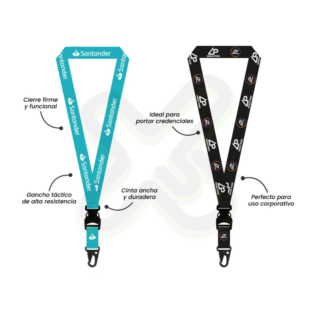 Lanyard Con Tip Top Plano Nacional Y Arnes Tactico 2 5Cm personalizado con logo