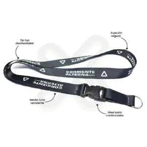 Lanyard Con Tip Top Plano Nacional Y Media Luna 2Cm personalizado para empresas