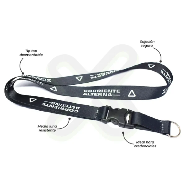 Lanyard Con Tip Top Plano Nacional Y Media Luna 2Cm personalizado para empresas