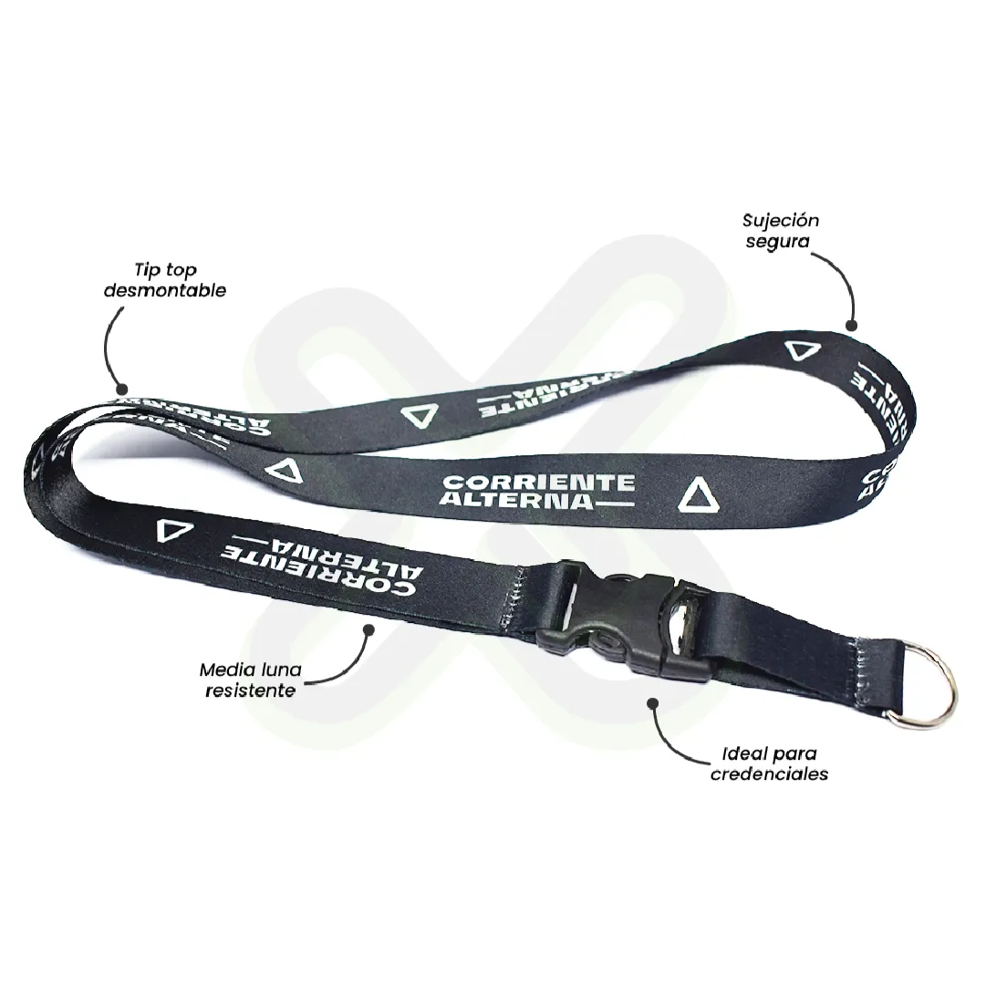 Lanyard Con Tip Top Plano Nacional Y Media Luna 2Cm publicitario para empresas