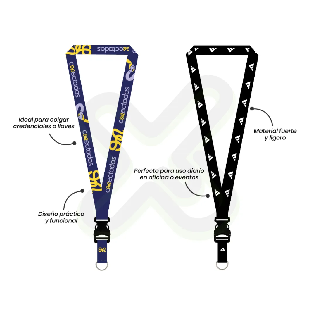 Lanyard Con Tip Top Plano Nacional Y Media Luna 2Cm personalizado con logo