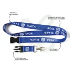 Lanyard Con Tip Top Plano Nacional Y Mosqueton Giratorio Con Palanca 2Cm