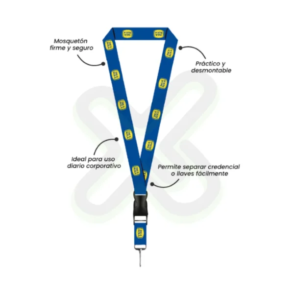 Lanyard Con Tip Top Plano Nacional Y Mosqueton Rigido 2 5Cm personalizado para empresas